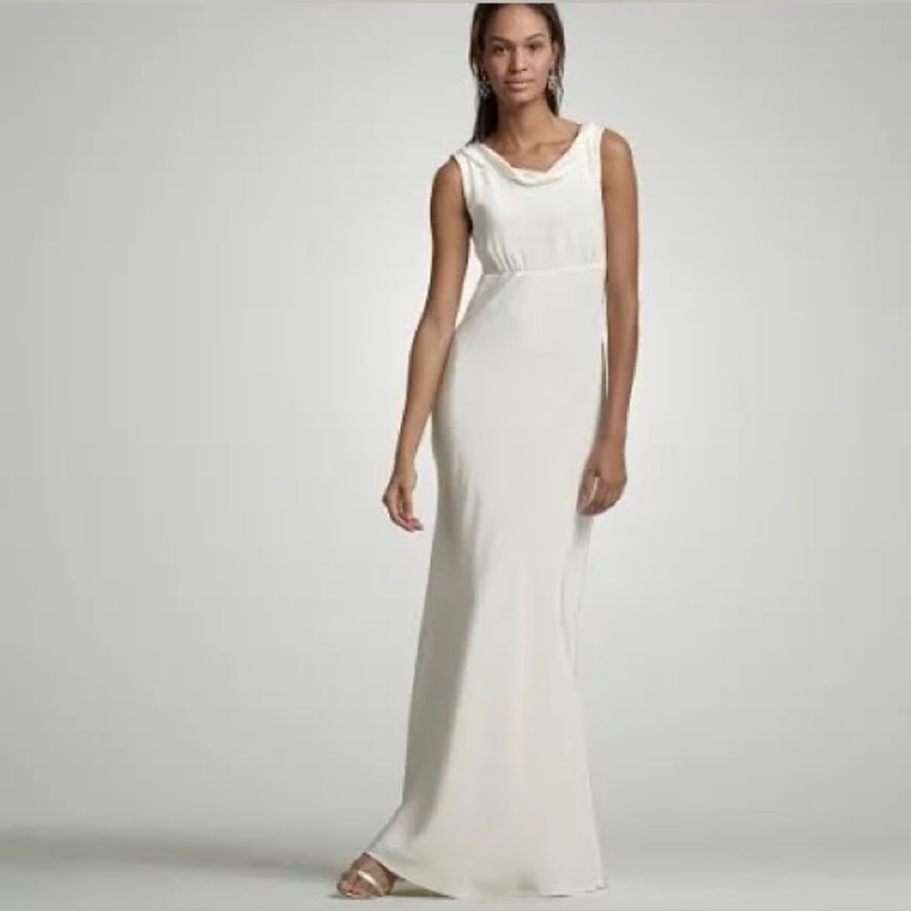 J. Crew Ivory Lined Silk Dress Size 10 Petite